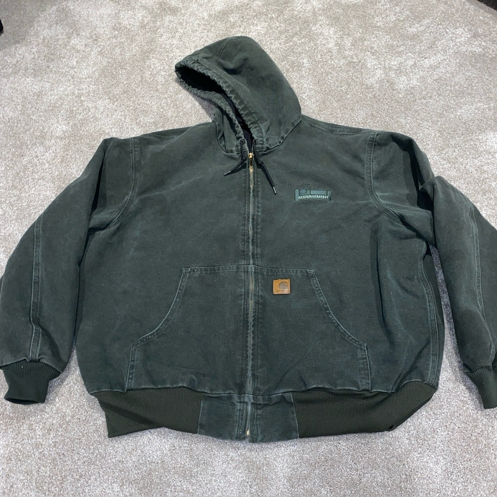 Carhartt J25‎ MOS Hooded Duck Canvas Lined Jacket Size 2XL Regular